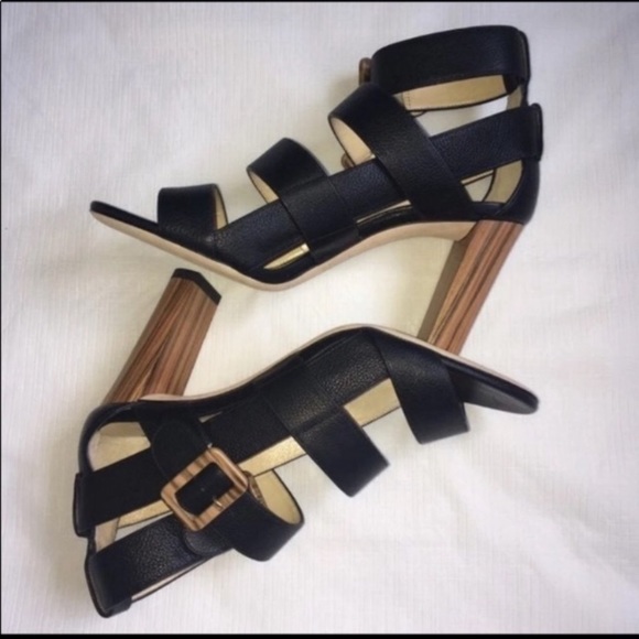 Jimmy Choo Black Leather Maya Block Heel Sz 36.5 - Picture 2 of 7